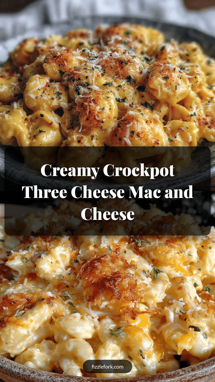 creamy crockpot three cheese mac and cheese recipe