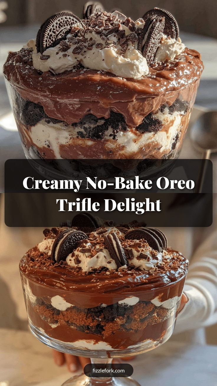 creamy Oreo trifle no-bake dessert recipe