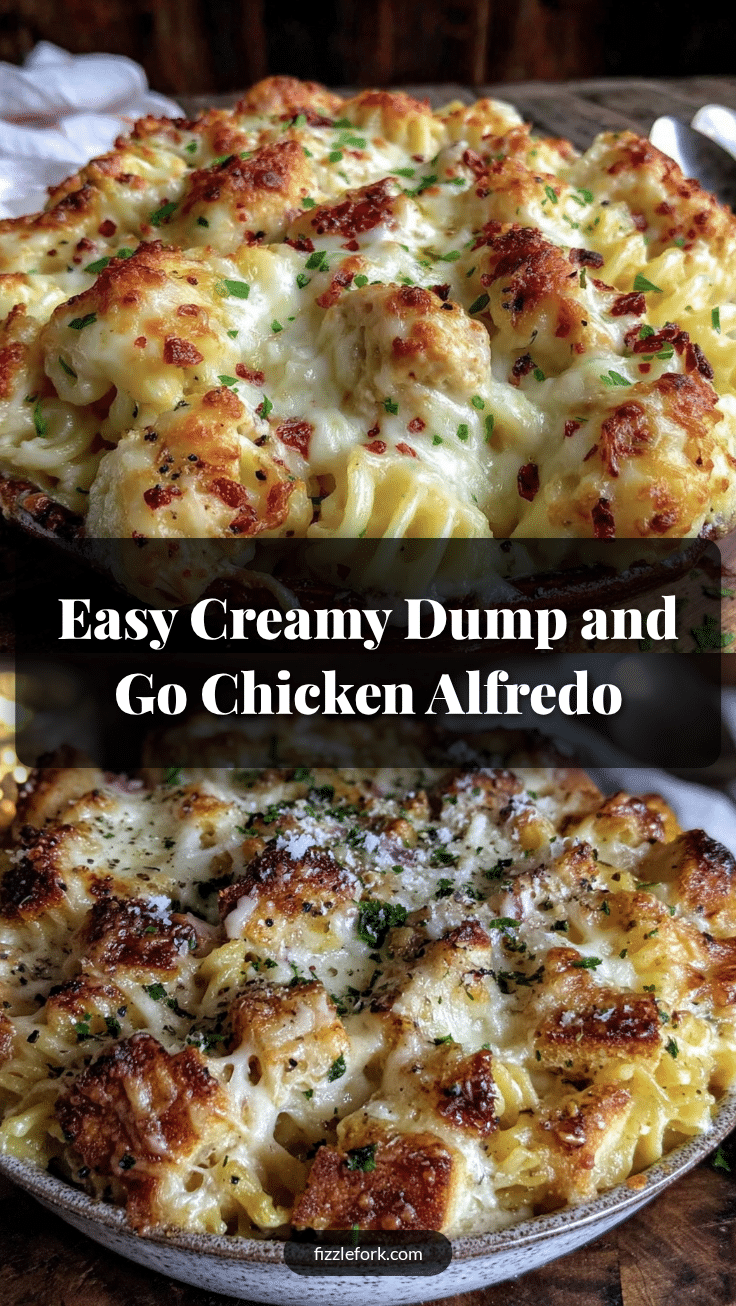 Easy Creamy Dump and Go Chicken Alfredo Casserole recipe