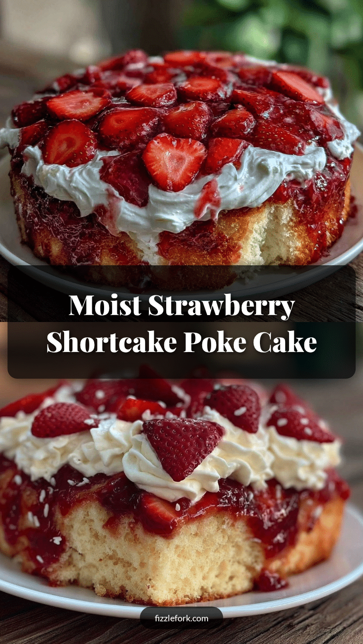 moist strawberry shortcake poke cake recipe