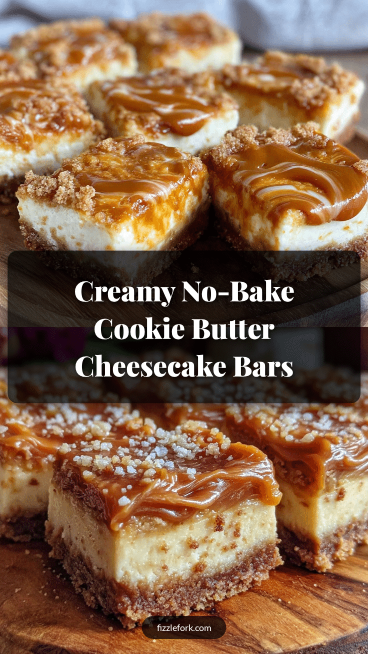 no-bake cookie butter cheesecake bars recipe