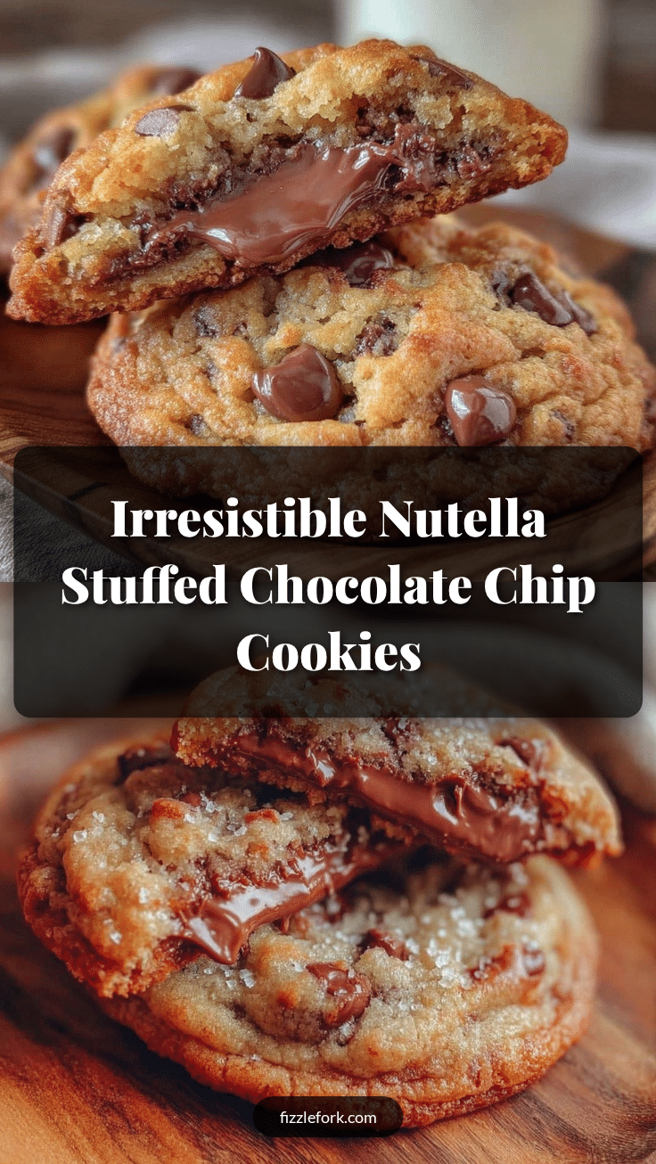stuffed chocolate chip cookies with Nutella centers recipe