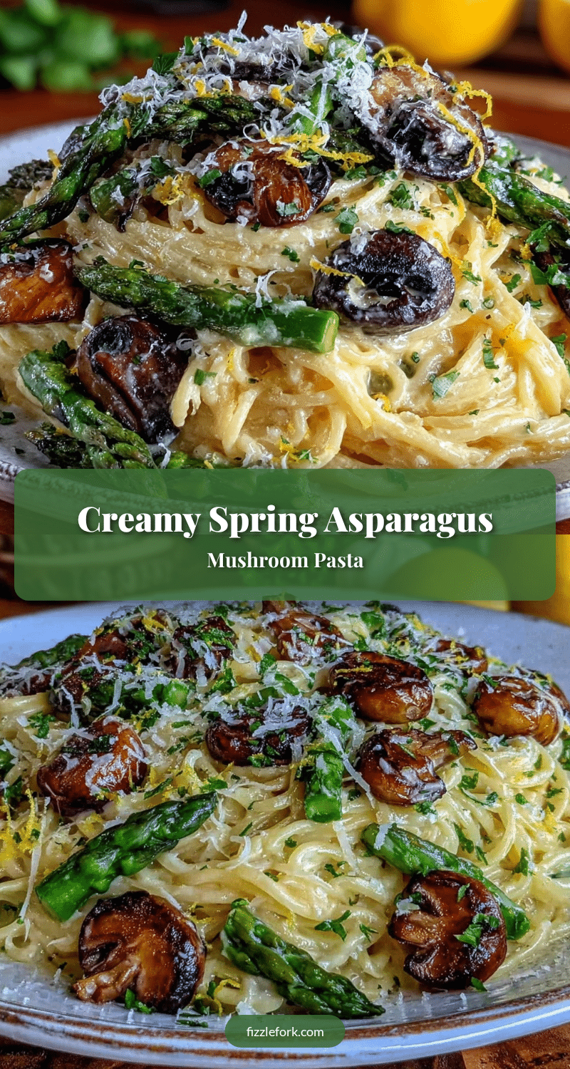creamy asparagus mushroom pasta recipe
