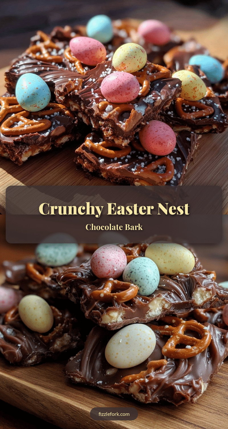 Crunchy Easter Nest Chocolate Bark recipe