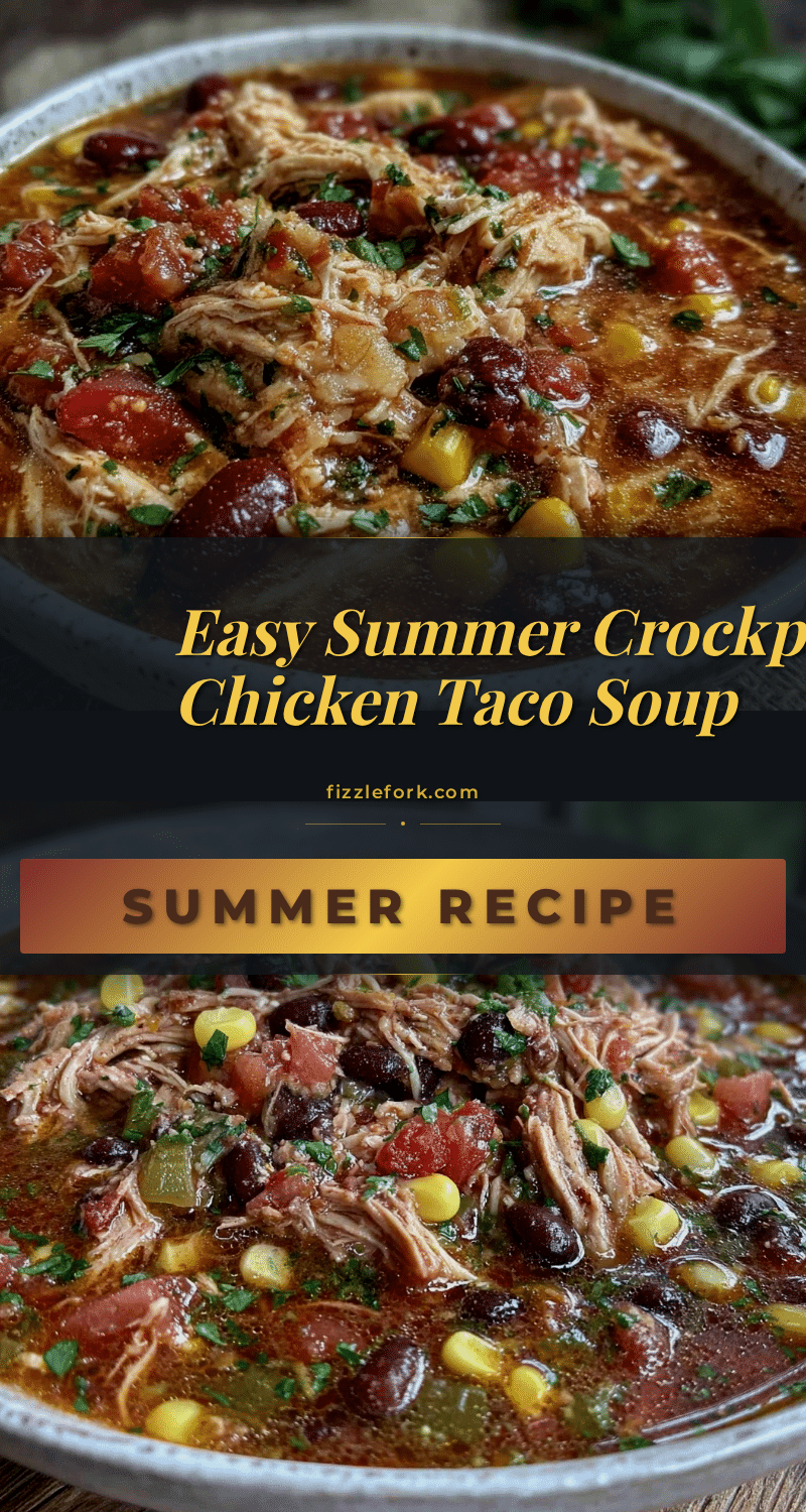 easy summer crockpot chicken taco soup recipe