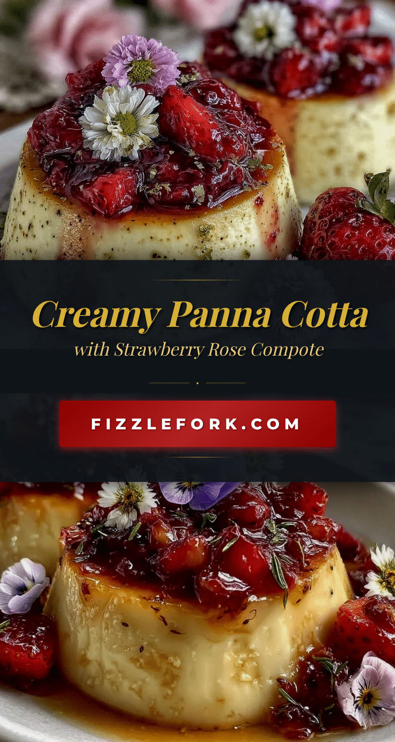 Elegant Panna Cotta with Strawberry Rose Compote recipe