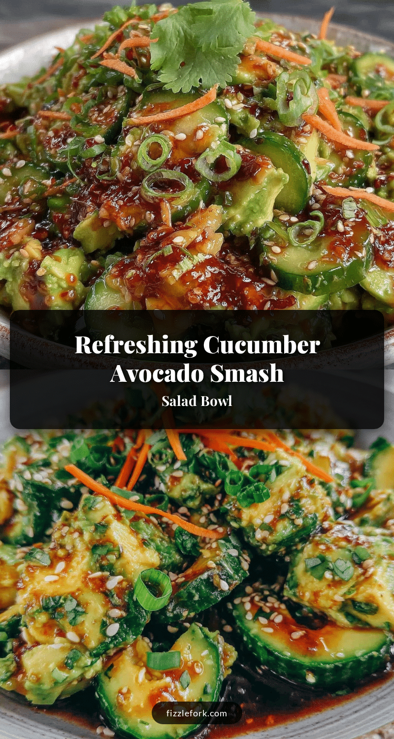 fresh cucumber avocado smash salad recipe