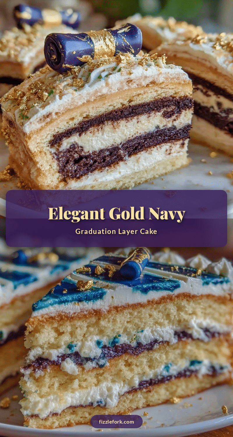 gold and navy graduation layer cake recipe