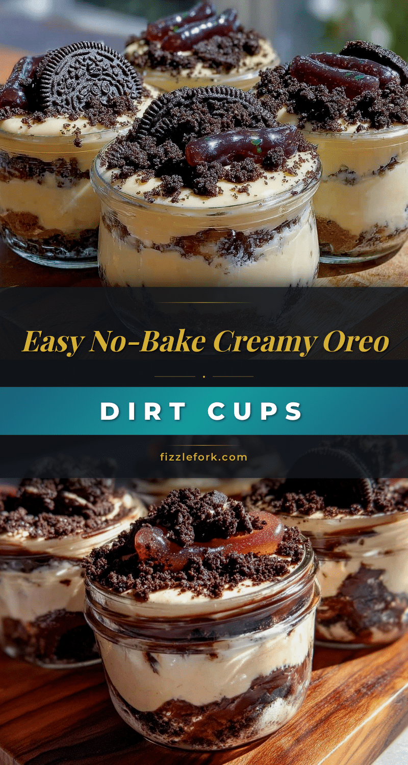 No-Bake Oreo Dirt Pudding Cups recipe