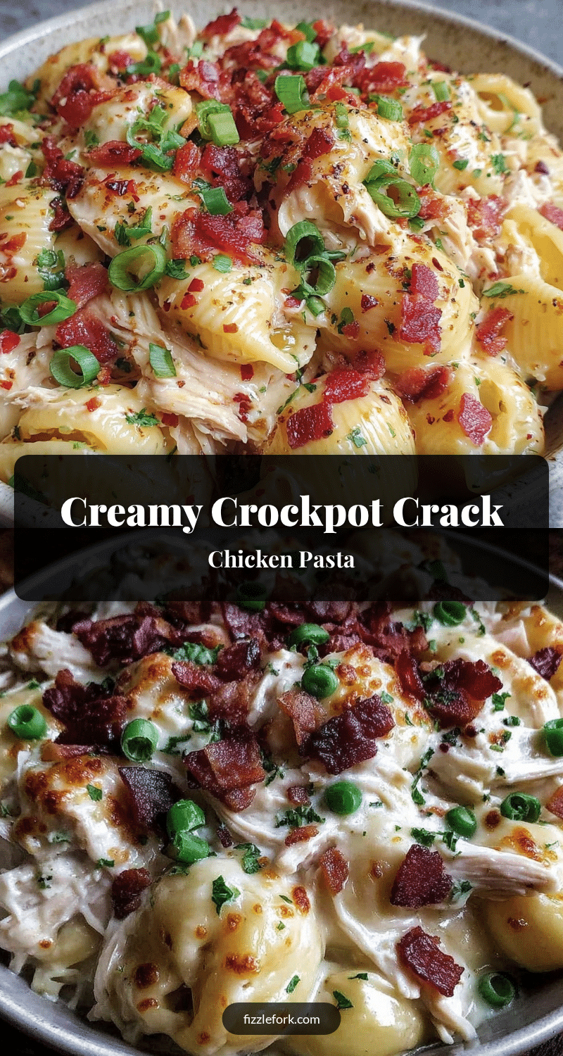 creamy crockpot crack chicken pasta recipe