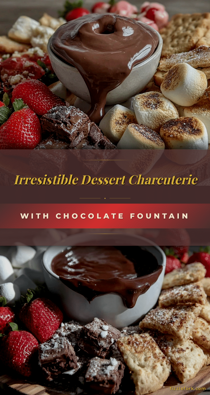 dessert charcuterie board with chocolate fountain dip recipe