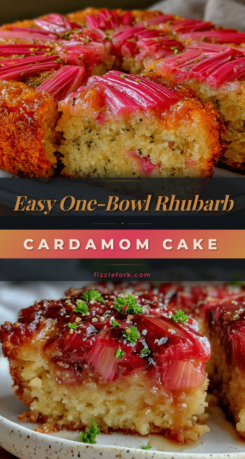 easy one-bowl rhubarb upside down cake recipe