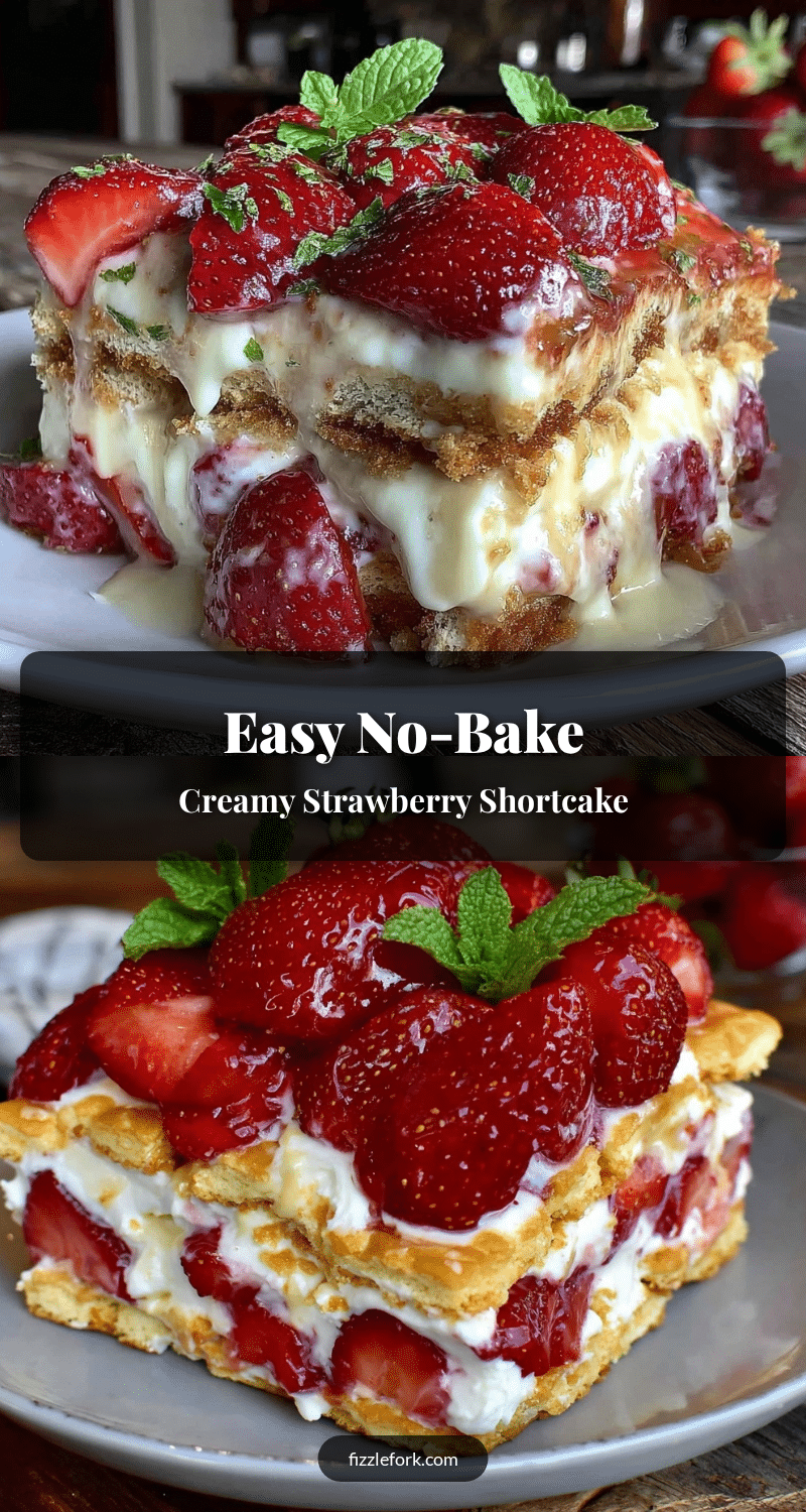 no bake strawberry shortcake icebox cake recipe