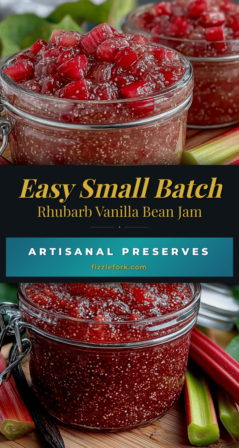 small batch rhubarb vanilla bean freezer jam recipe