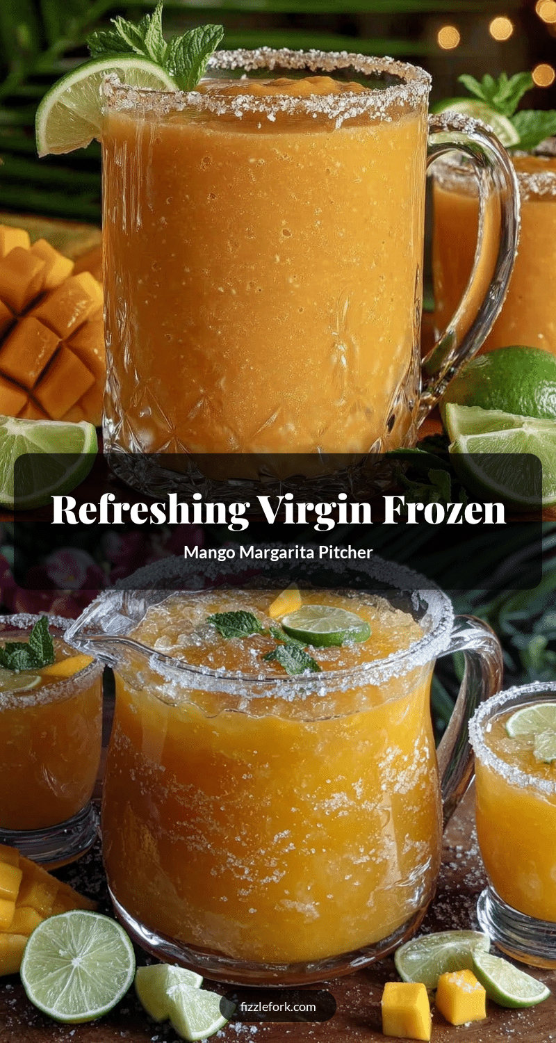 virgin frozen mango margarita mocktail pitcher recipe