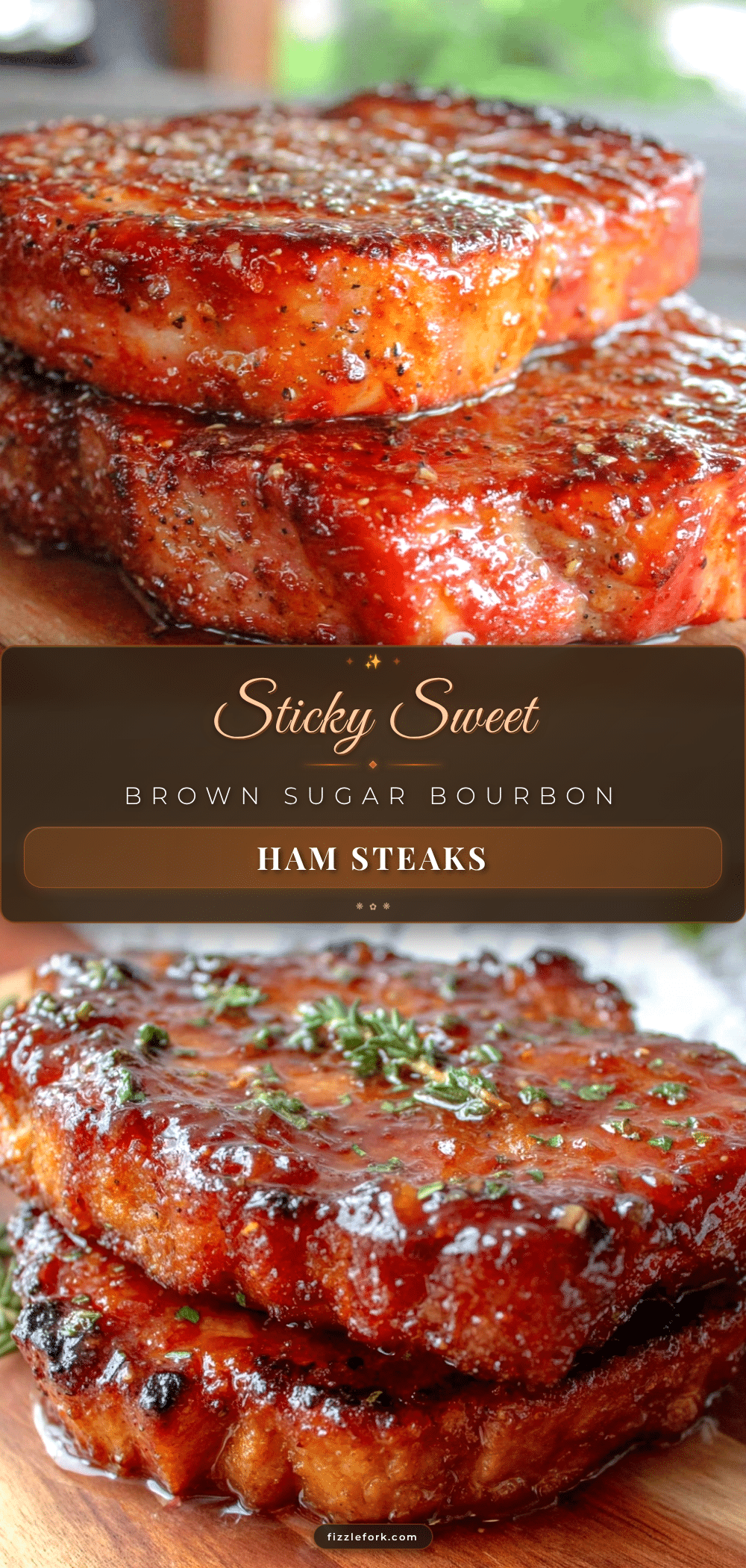 brown sugar bourbon glazed ham steaks recipe