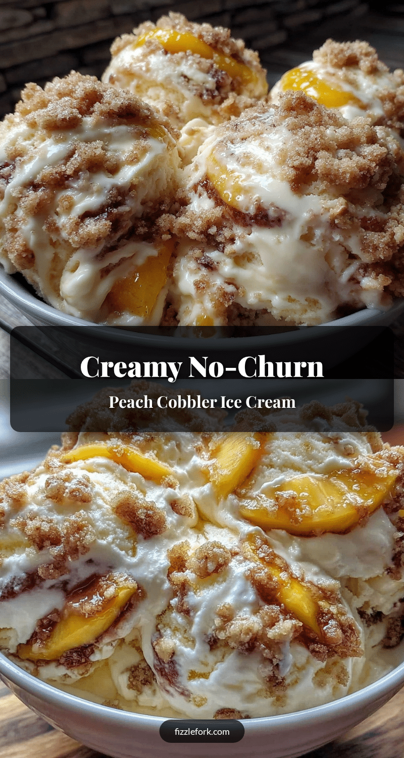 creamy no-churn peach cobbler ice cream recipe