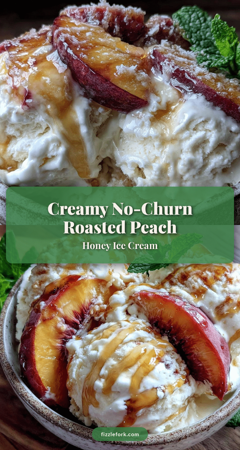 creamy no-churn roasted peach ice cream recipe