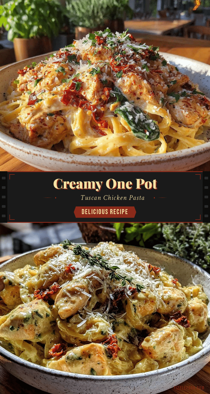 creamy one pot tuscan chicken pasta recipe