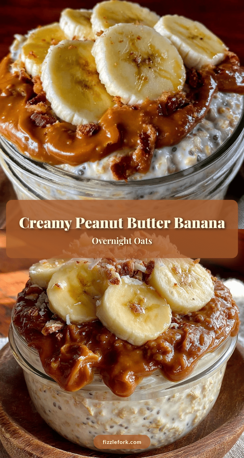 creamy overnight oats with peanut butter and banana recipe