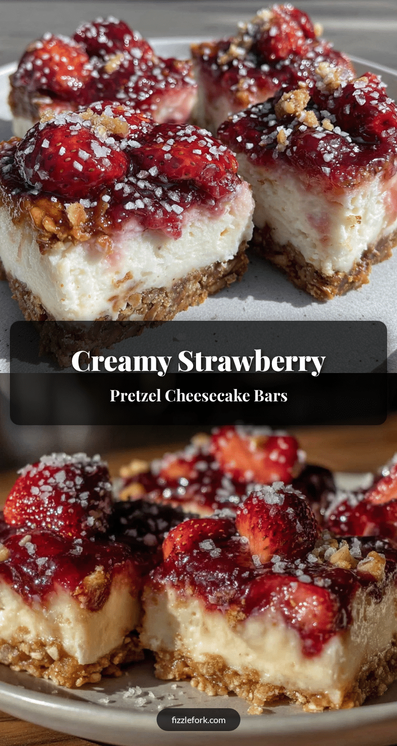 creamy strawberry pretzel salad cheesecake bars recipe