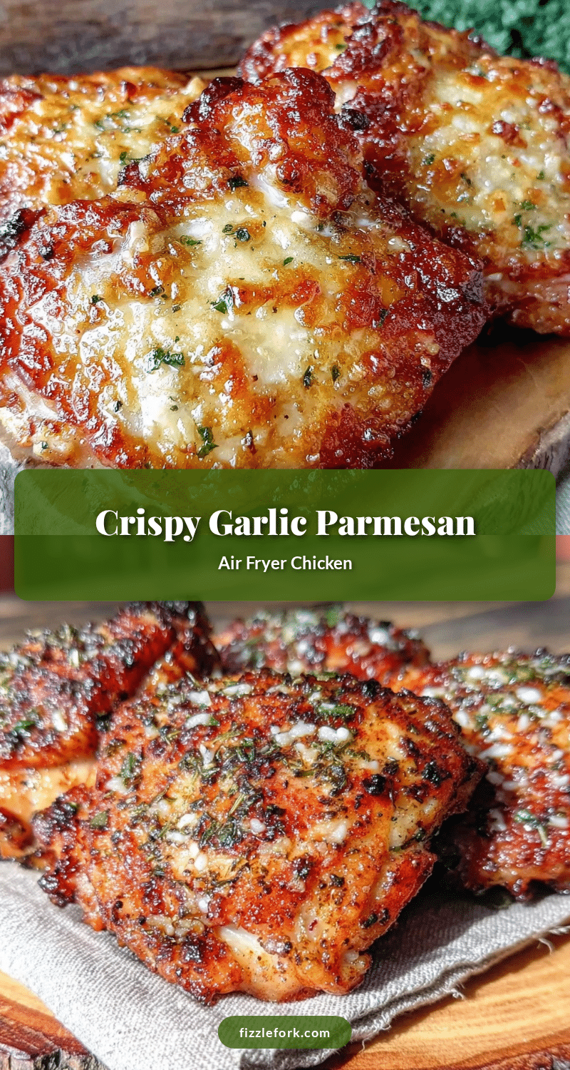 crispy garlic parmesan air fryer chicken thighs recipe