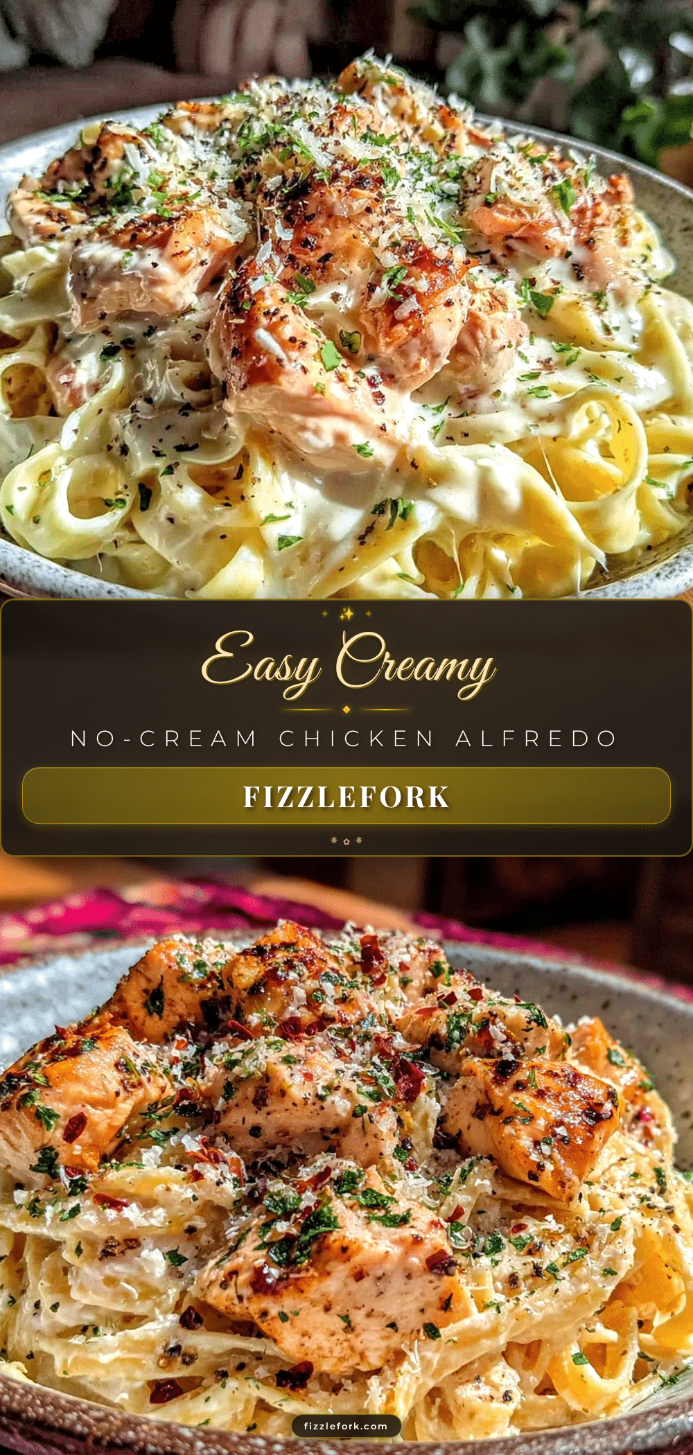 Easy Creamy Chicken Alfredo Without Cream recipe