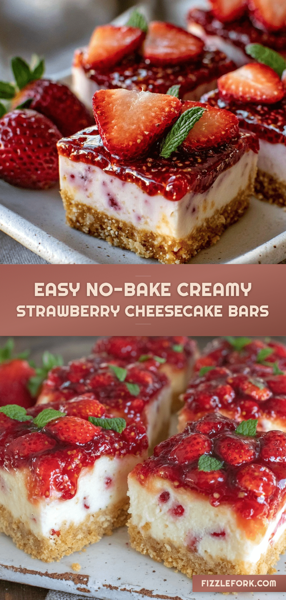 Easy No-Bake Strawberry Cheesecake Flag Bars recipe
