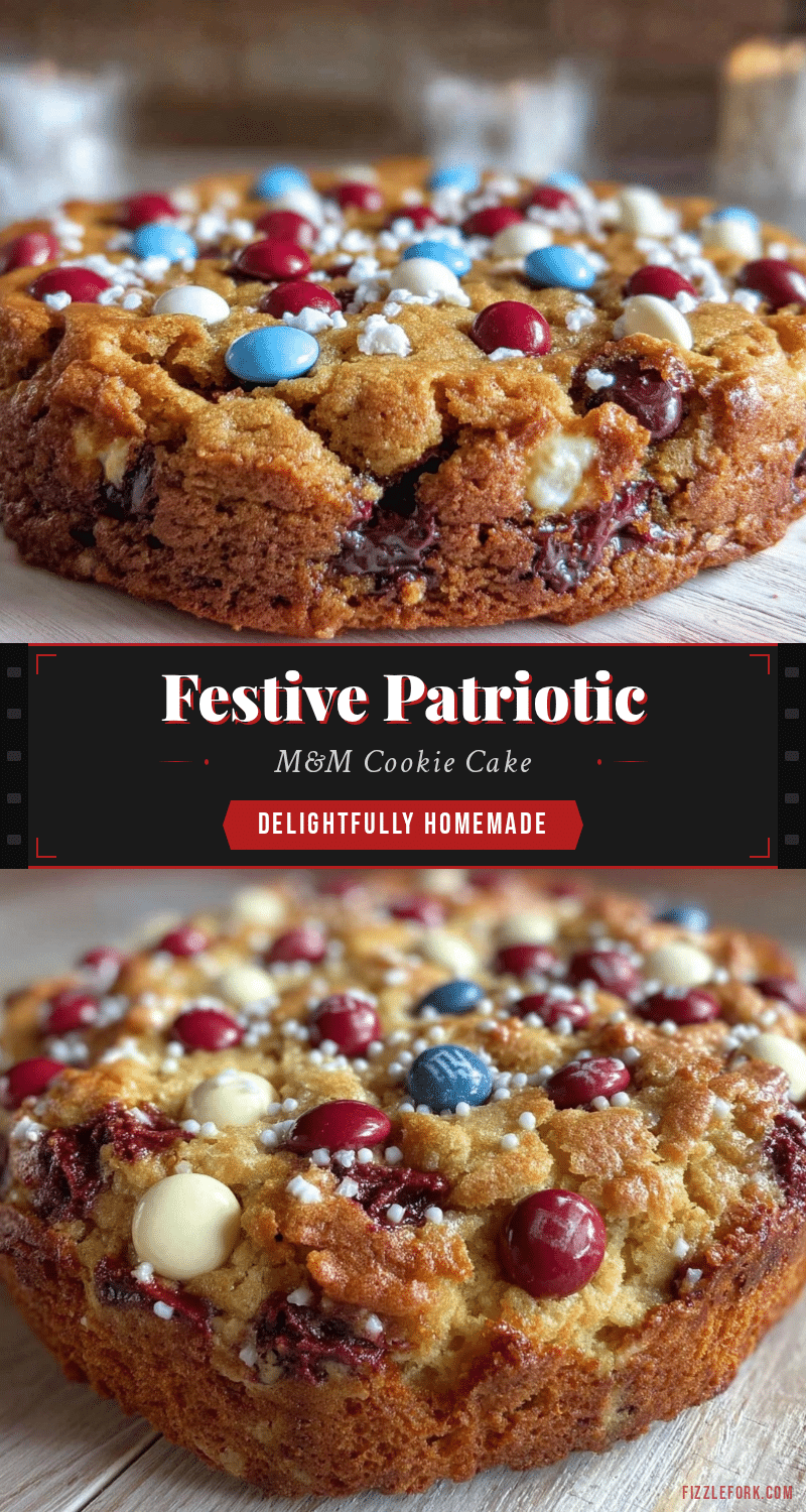 festive patriotic cookie cake with M&Ms recipe
