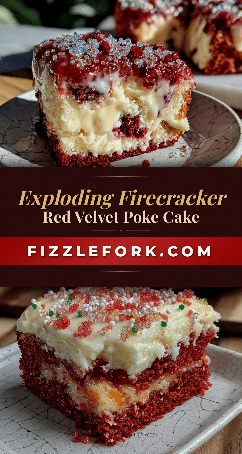 Flavorful Firecracker Red Velvet Poke Cake recipe