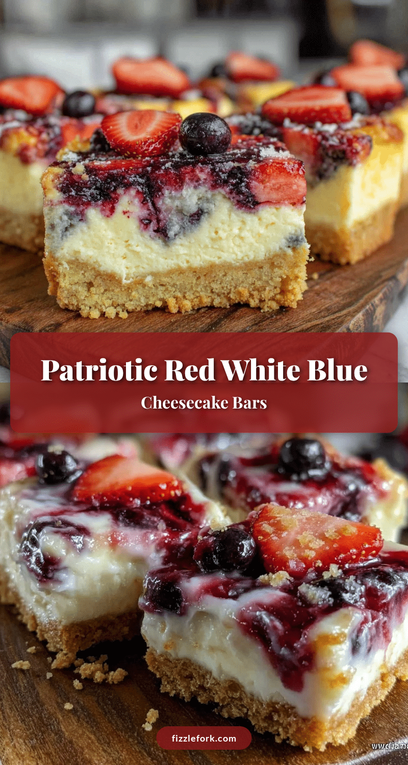 red white and blue cheesecake bars recipe
