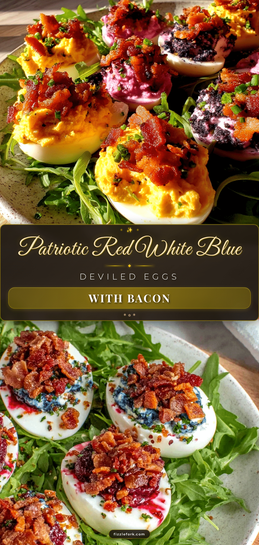 red white and blue deviled eggs recipe