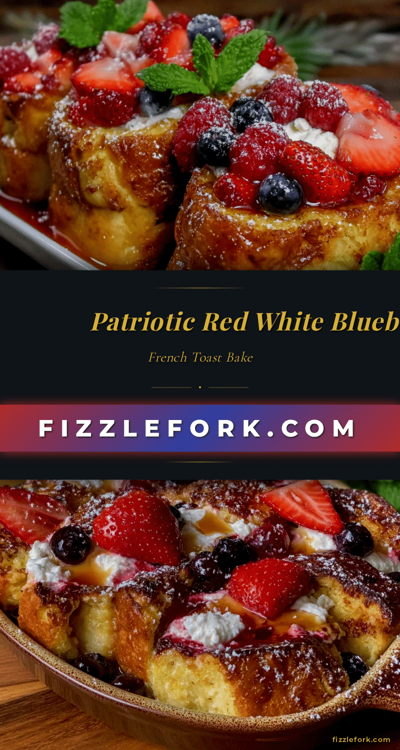 red white and blueberry french toast bake recipe