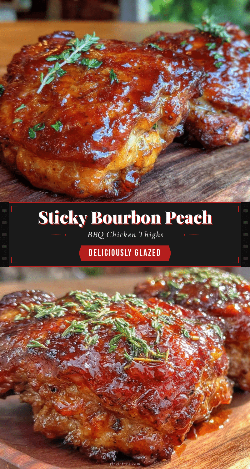 bourbon peach bbq glazed chicken thighs recipe