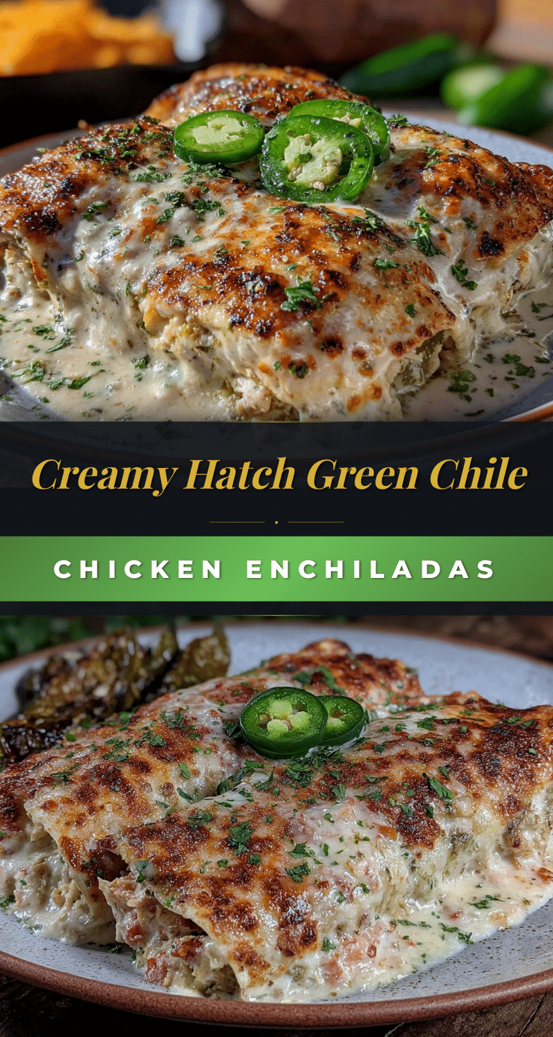 creamy Hatch green chile chicken enchiladas recipe
