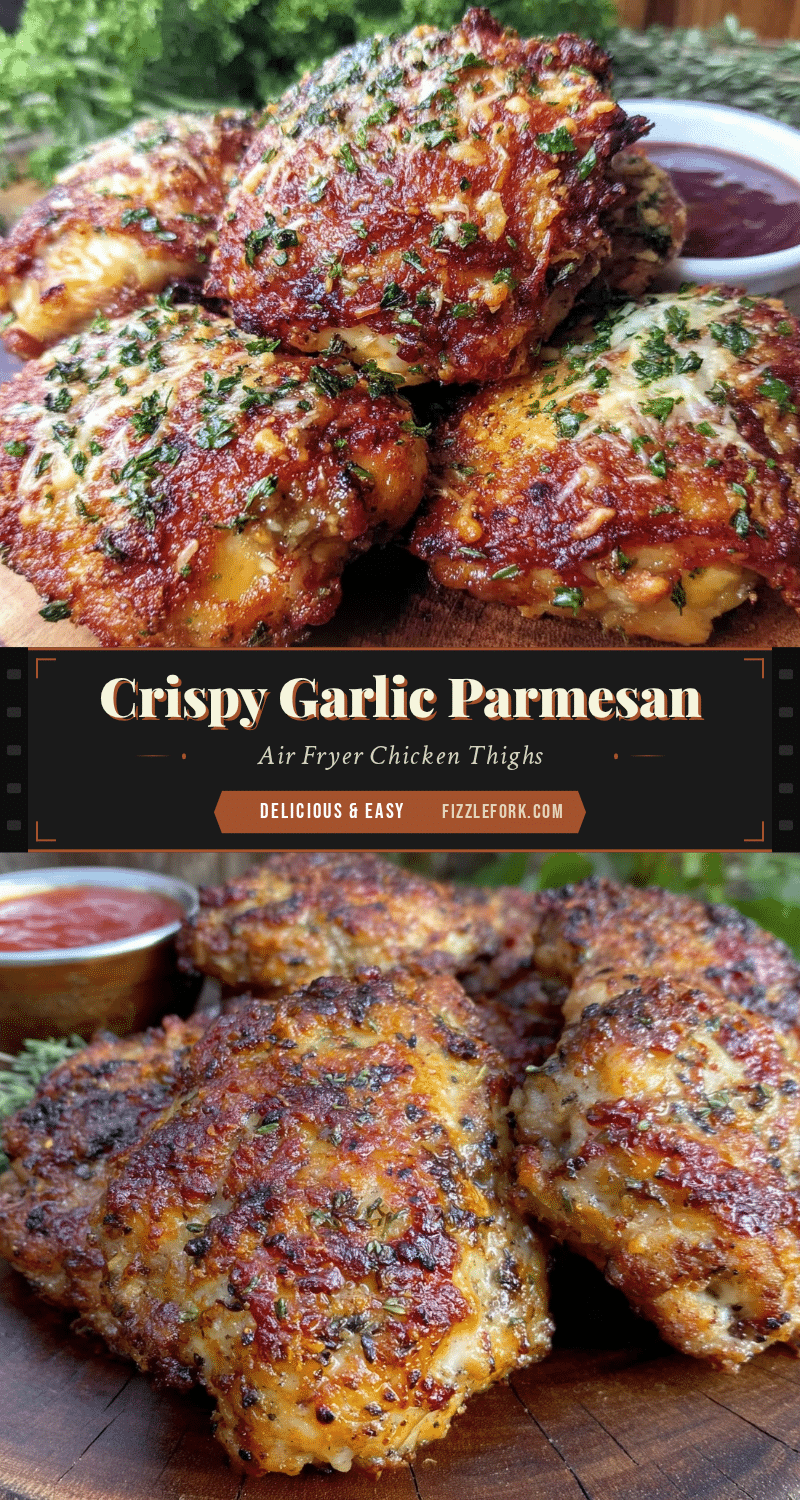 crispy garlic parmesan air fryer chicken thighs recipe