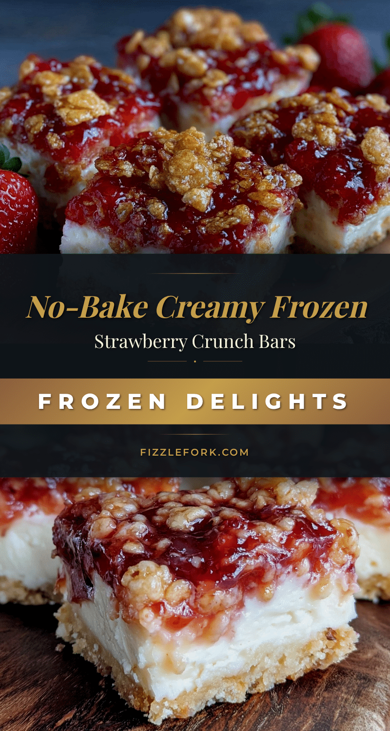 Frozen Strawberry Crunch Cheesecake Bars recipe