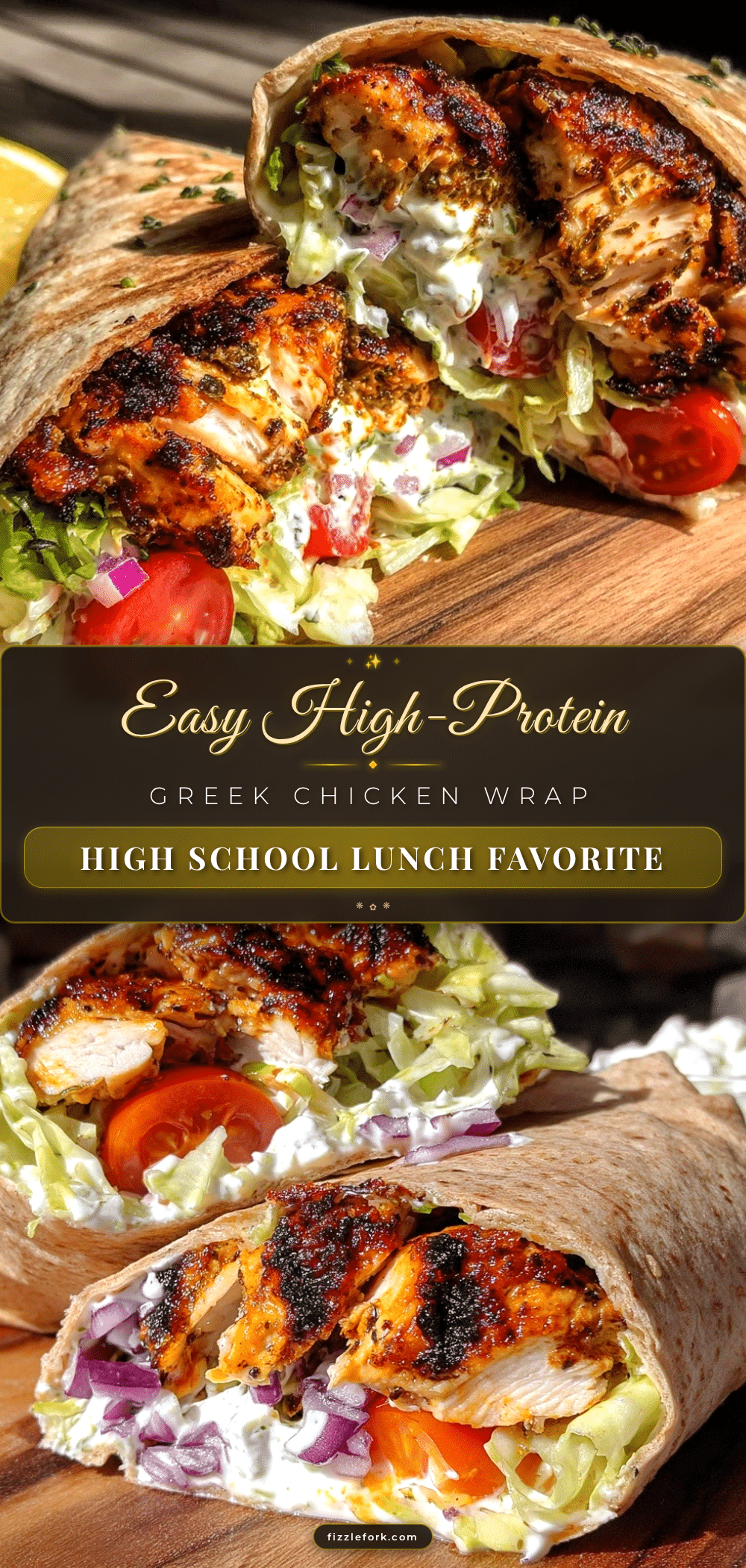 healthy high-protein greek chicken wrap recipe