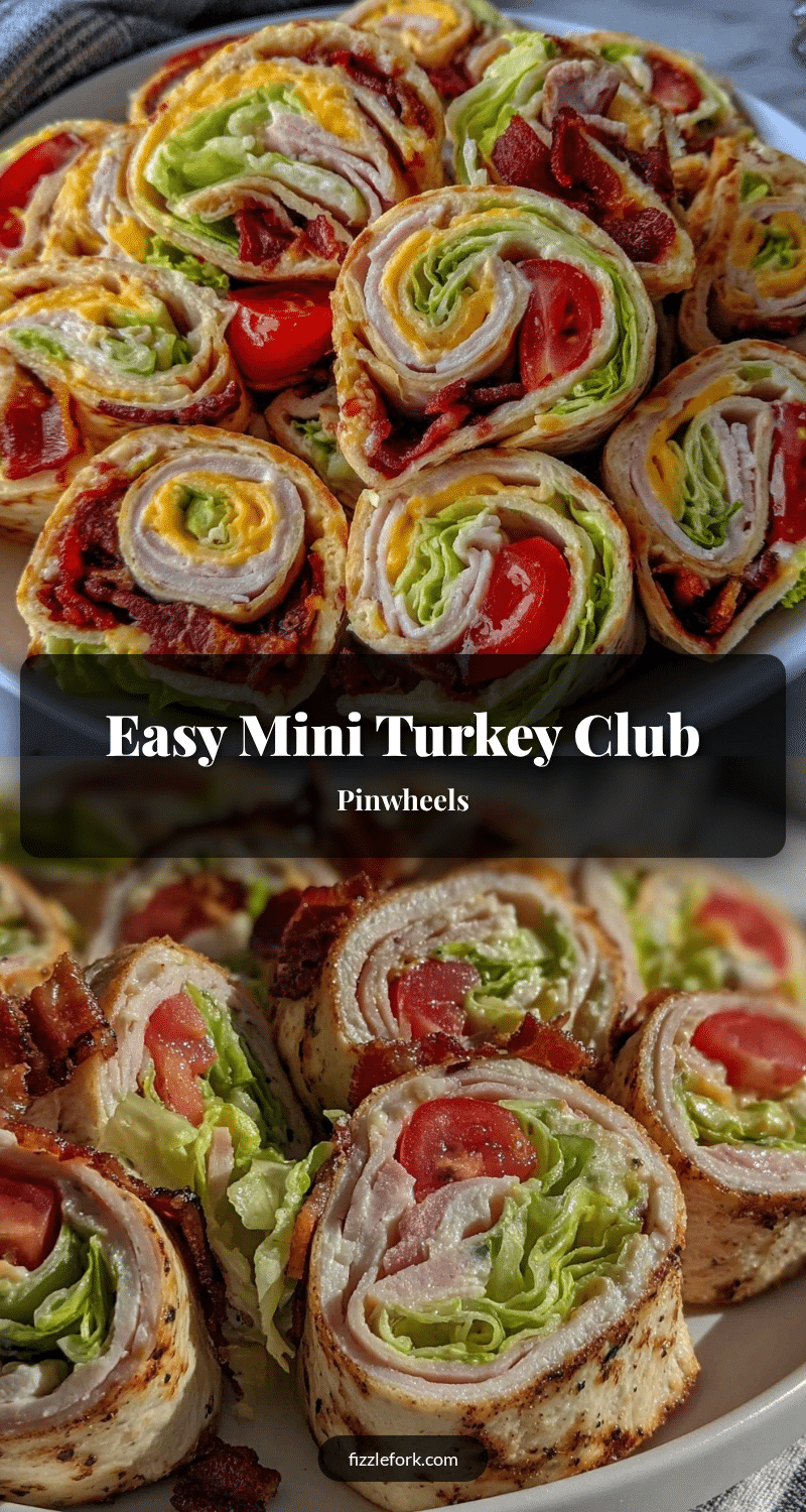 mini turkey club pinwheels recipe