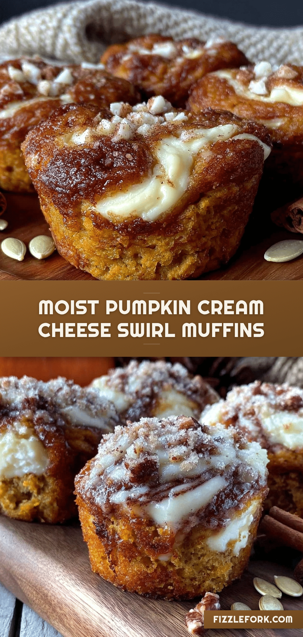 moist pumpkin cream cheese swirl muffins recipe