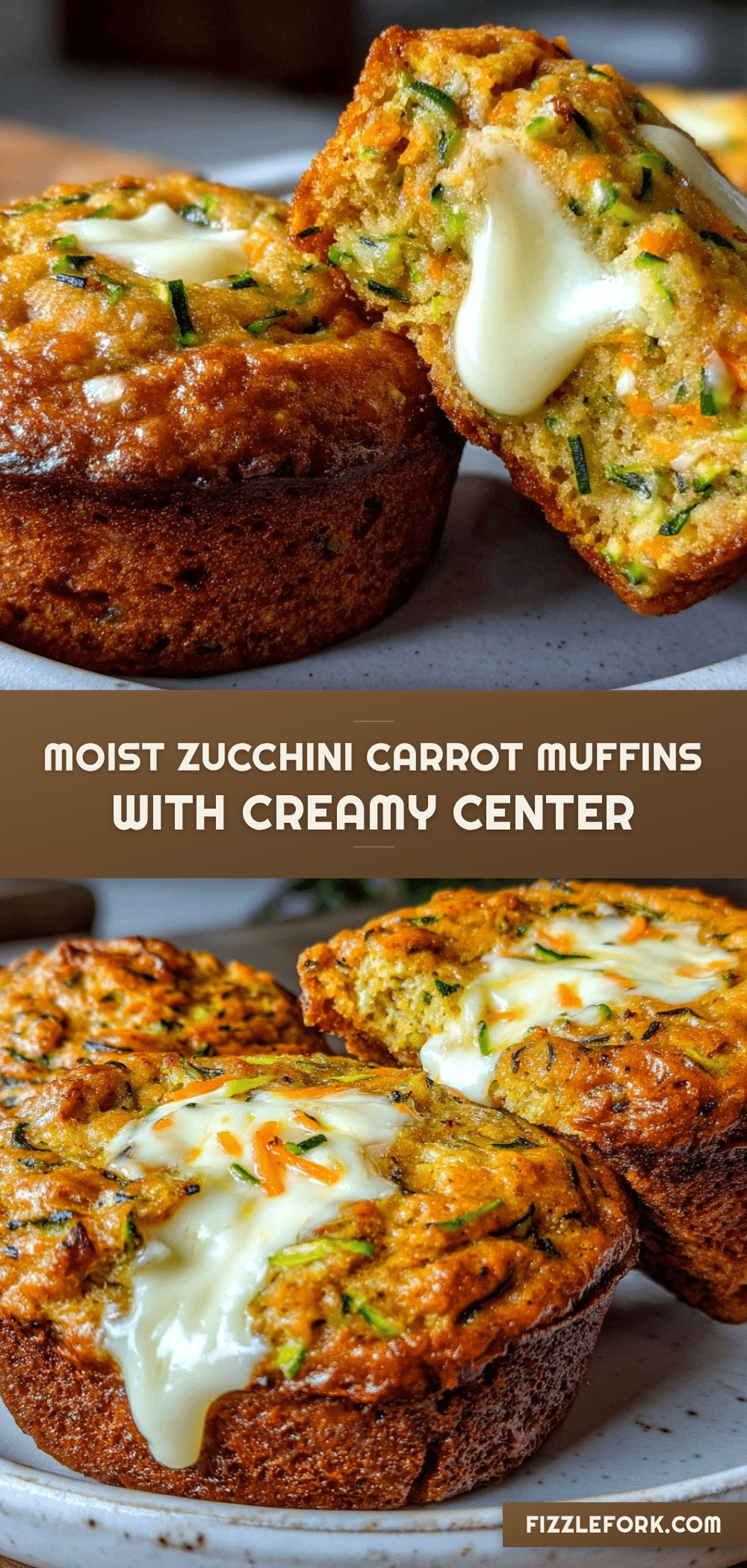moist zucchini carrot muffins with cream cheese center recipe
