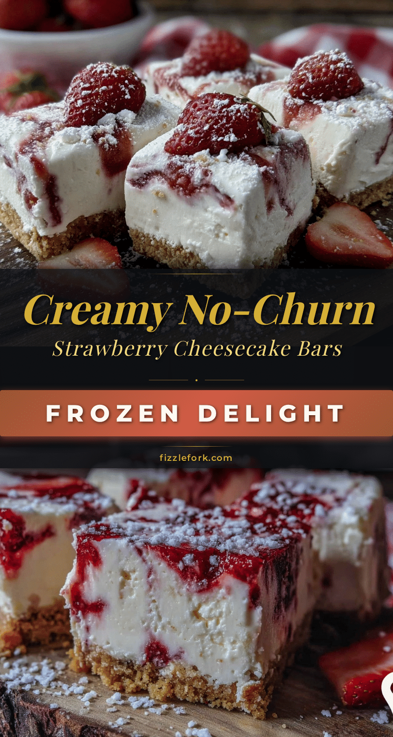 no-churn strawberry cheesecake ice cream bars recipe