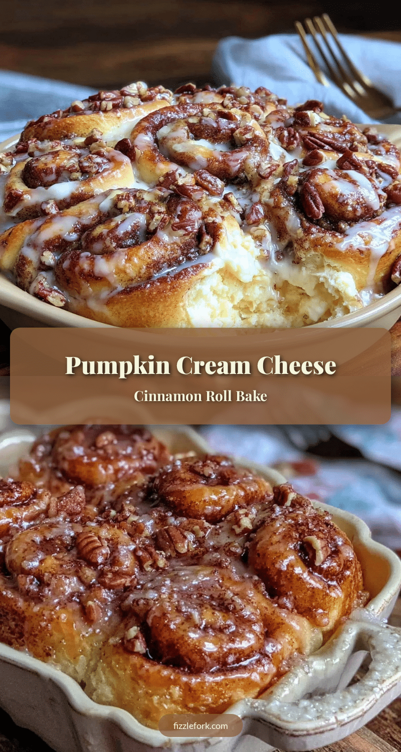 pumpkin cream cheese cinnamon roll bake recipe