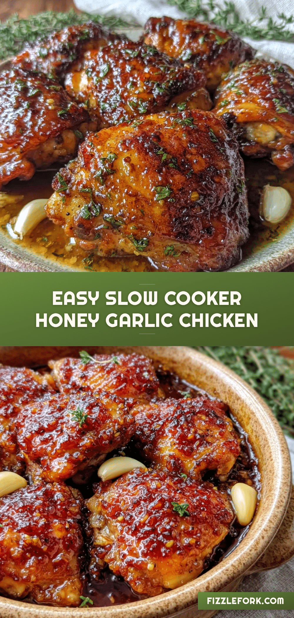 slow cooker honey garlic chicken thighs recipe