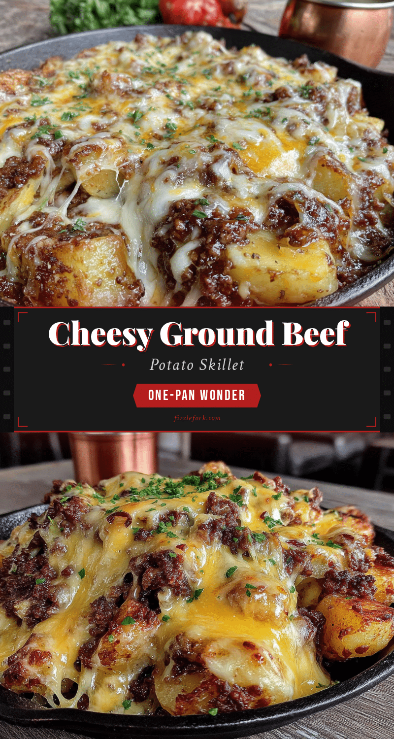 cheesy ground beef and potato skillet recipe