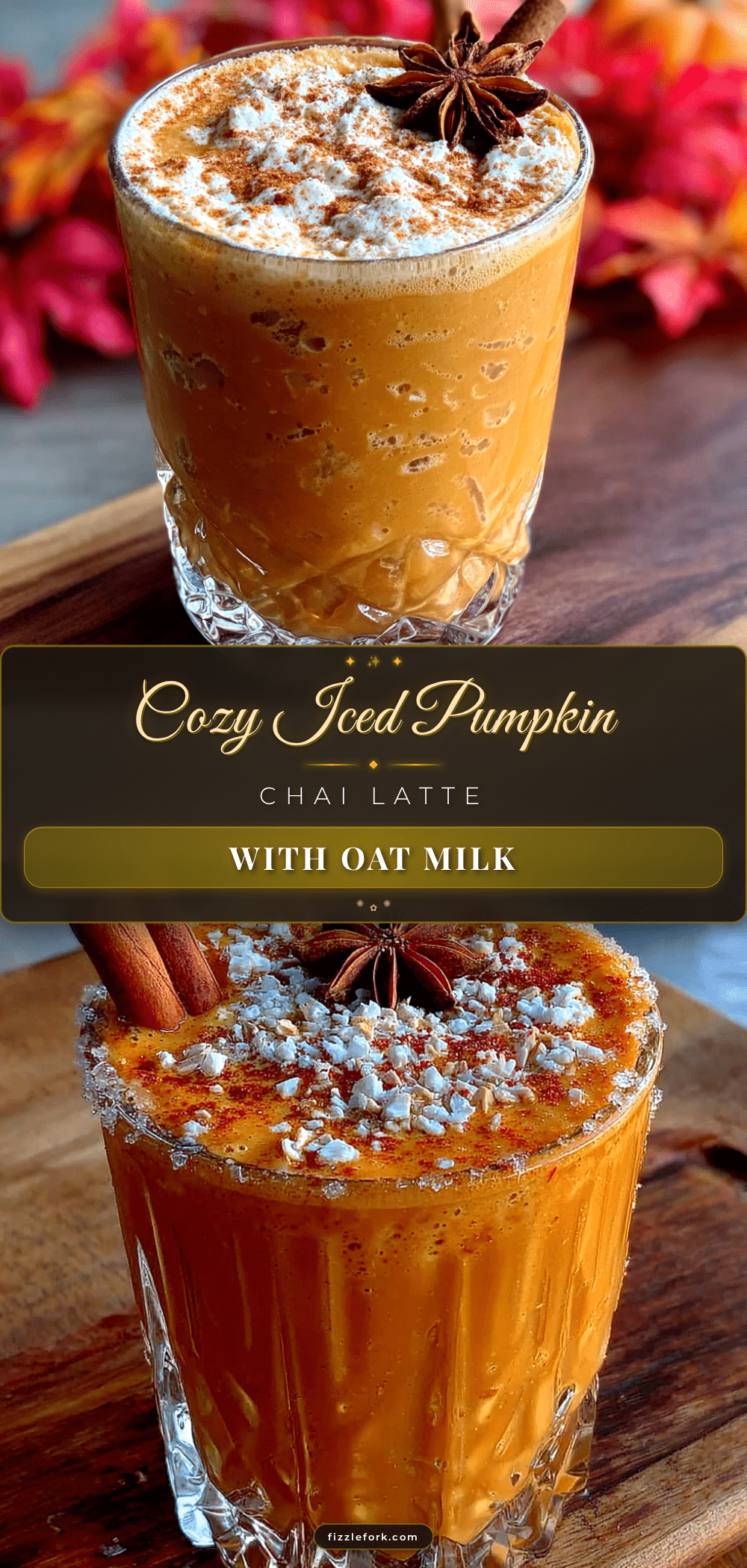 creamy iced pumpkin chai latte with oat milk recipe