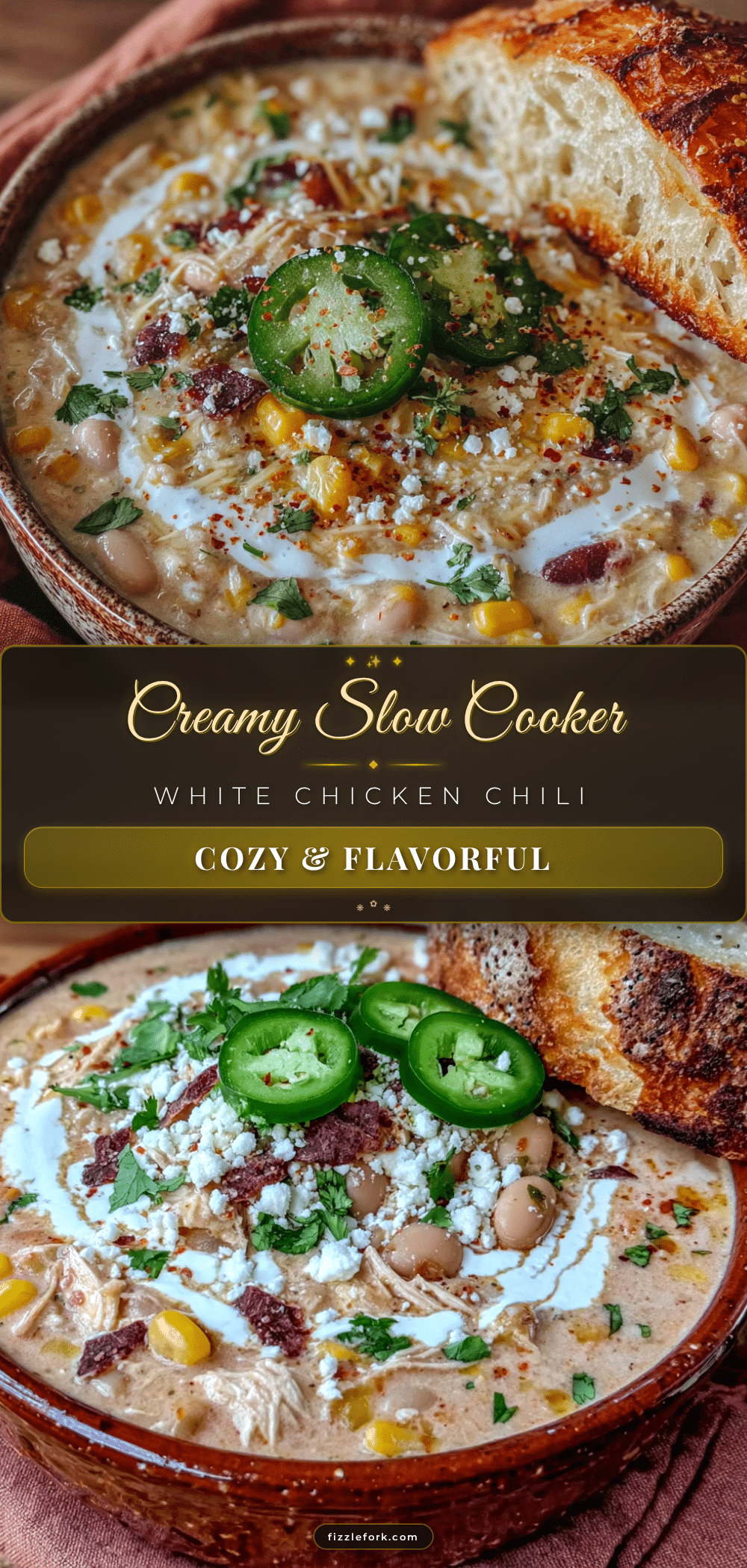 creamy slow cooker white chicken chili recipe