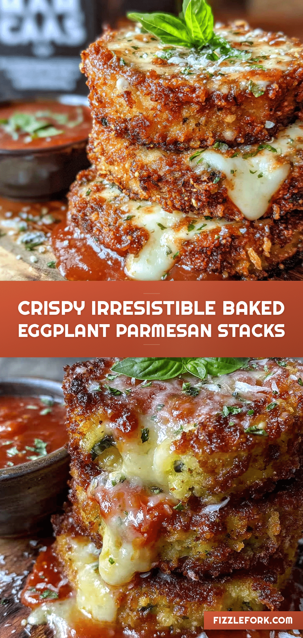 crispy baked eggplant Parmesan stacks recipe