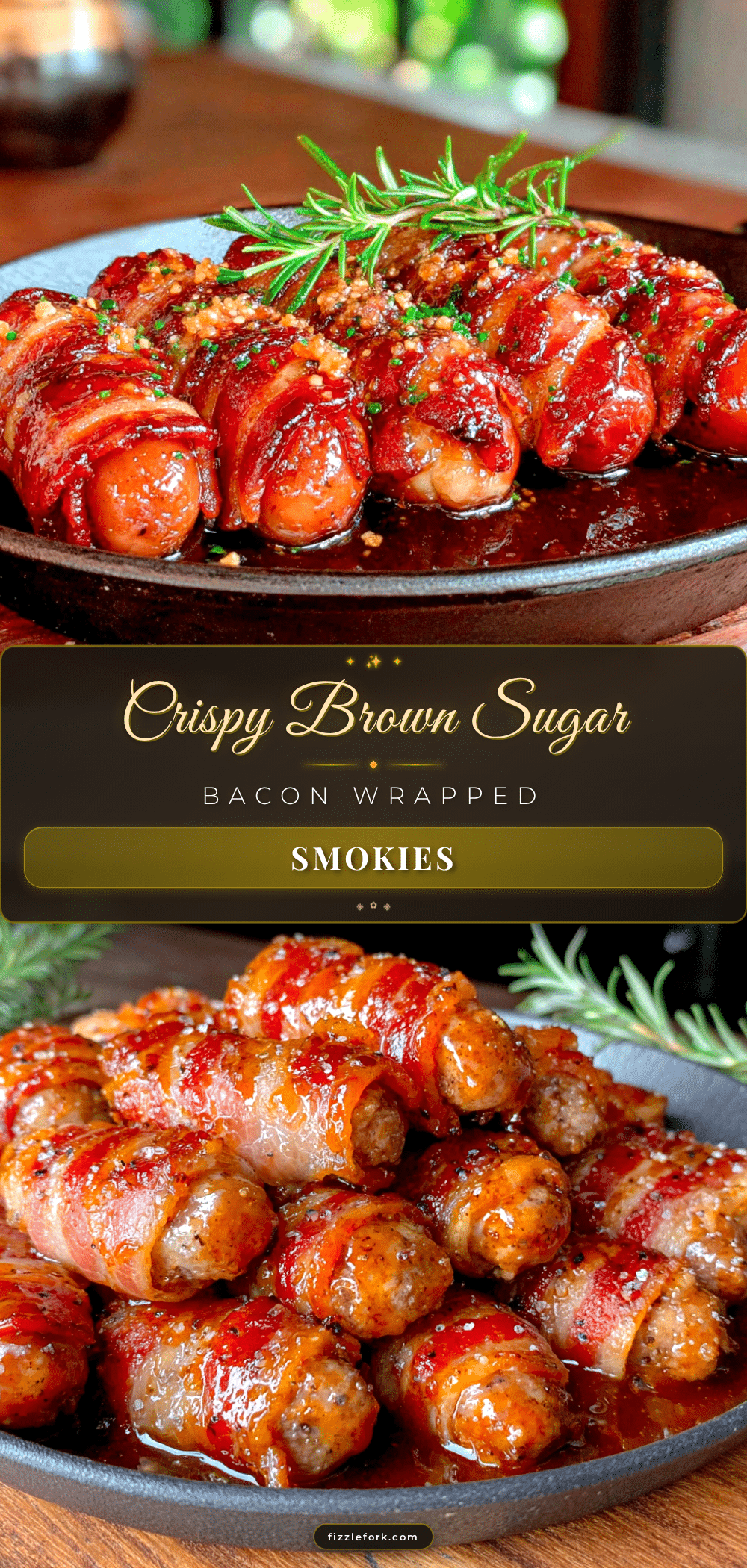Crispy Brown Sugar Bacon Smokies recipe