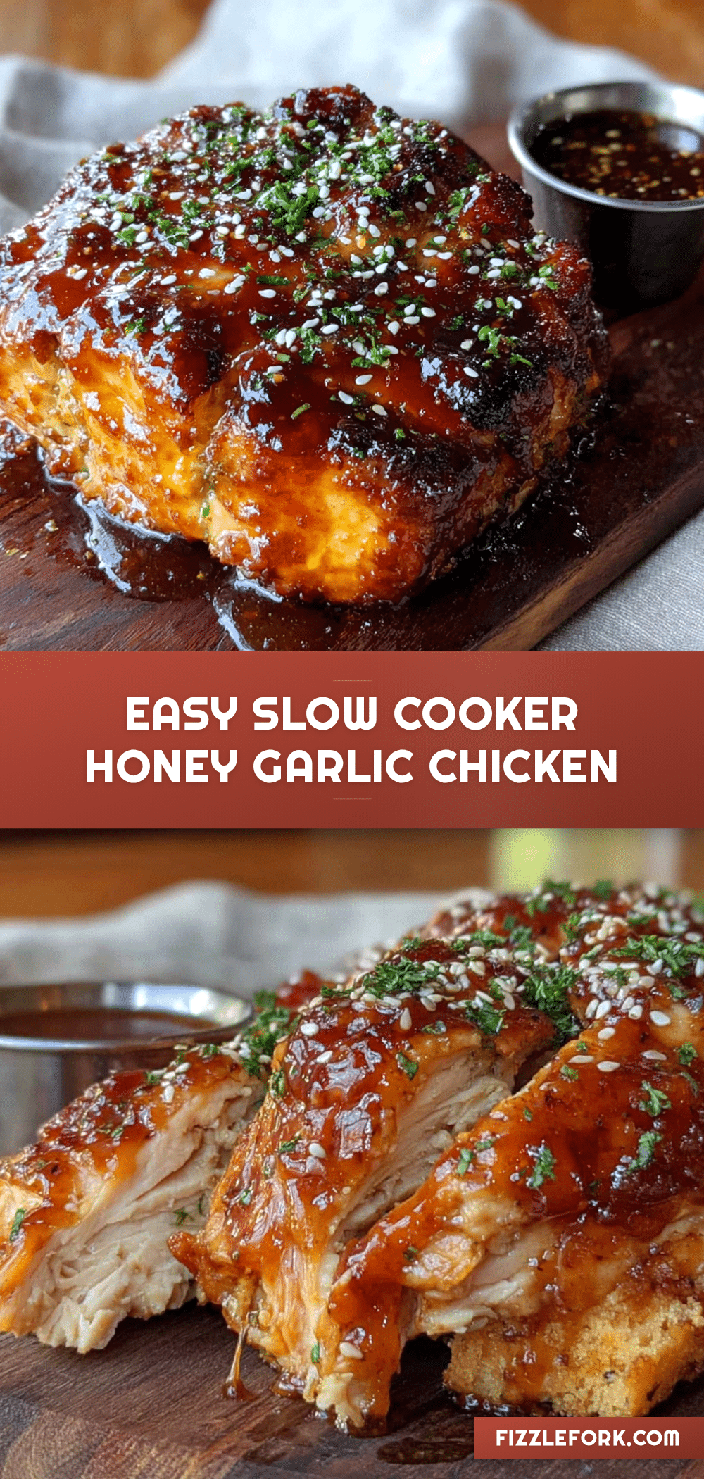 Easy Slow Cooker Honey Garlic Chicken Breast recipe